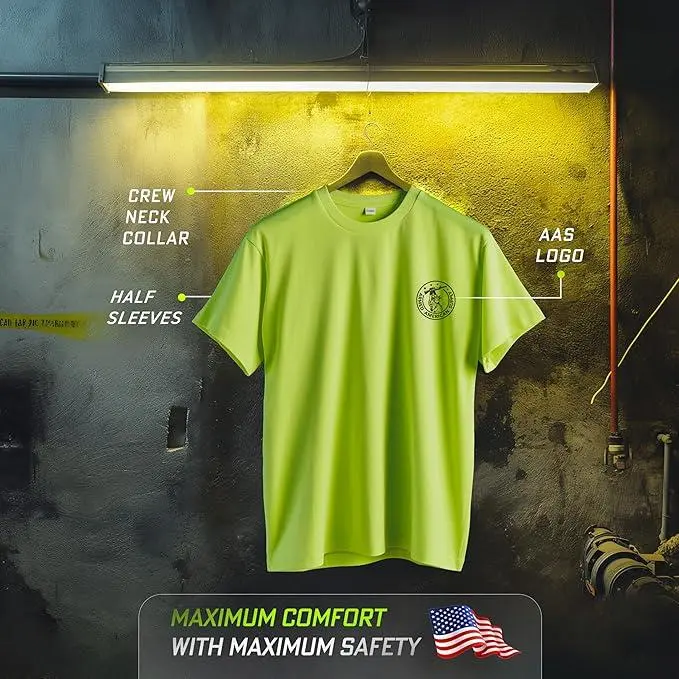 Jobsite Safety - Hi Visibility Safety Yellow Work T-Shirt Jersey Menswear For Blue Collar Workers Funny, Sarcastic | Graphic Tees Apparel Short sleeve