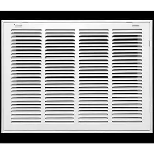 20 x 14 Duct Opening Steel Return Air Filter Grille, for 1-inch Filter, Removable Door, Flat Stamped  Vent Cover Grille, Outer Dimensions 22.5 x 16.5