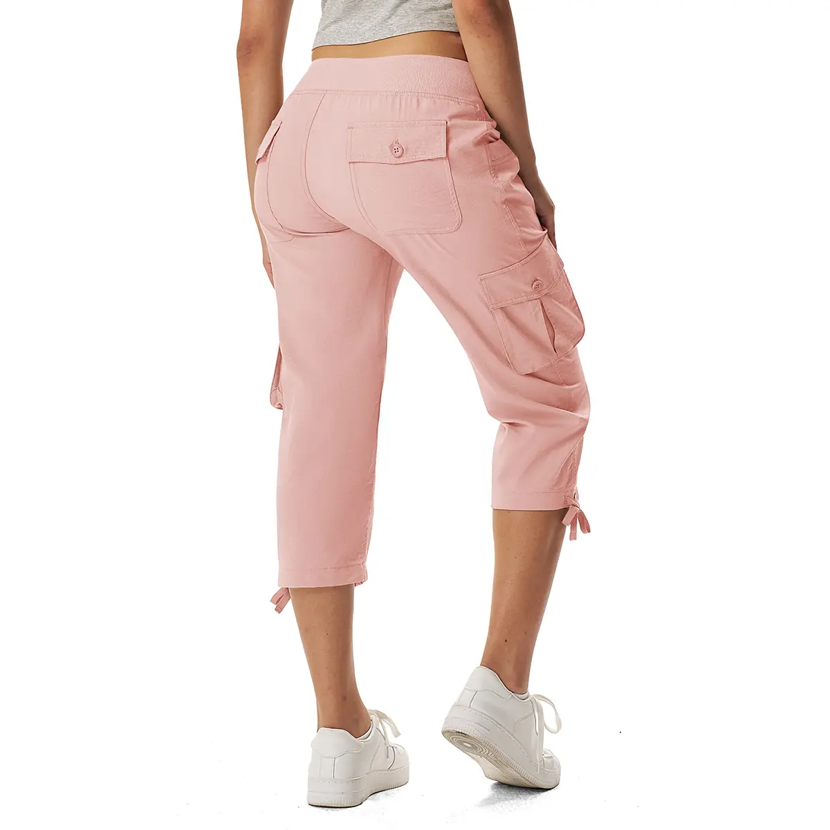 TBMPOY Women's Cargo Capri Pants with Pockets Lightweight Loose Fit Casual Hiking Capris Camouflage Outdoor Work Capris for Travel Walking Camping Daily Wear