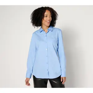 Joan Rivers Red Carpet Button Front Shirt with Rhinestones