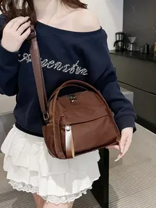 Fashion Solid Color Shoulder Bag Handbag New Waterproof Oxford Cloth, Stylish and Durable, Fashionable Crossbody Bag, Perfect for Everyday Use