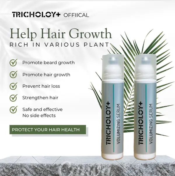 [Crazy Viral] Tricholoy Hair Growth Roll-On Serum 2-Pack for Men & Women | 3% Rosemary, Pea Sprout, Moringa | Precision Scalp Applicator | Paraben/Sulphate-Free | Non-Oily | DHT Blocking