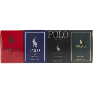 Ralph Lauren Variety Set-4 Piece Mini Variety With Polo & Polo Blue & Polo Black & Polo Red And All Edt 0.5 Oz For Men Ralph Lauren Variety Set-4 Piece Mini Variety With Polo & Polo Blue & Polo Black & Polo Red And All Edt 0.5 Oz For Men