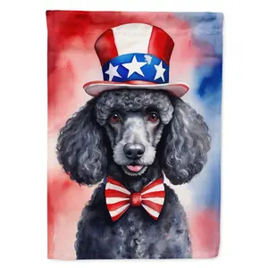 Black Poodle Patriotic American Garden Flag Mailbox Flag Decorative Yard Flag Banner Outside Patio Artwork Yard Flower Beds, Garden Size, Multicolor
