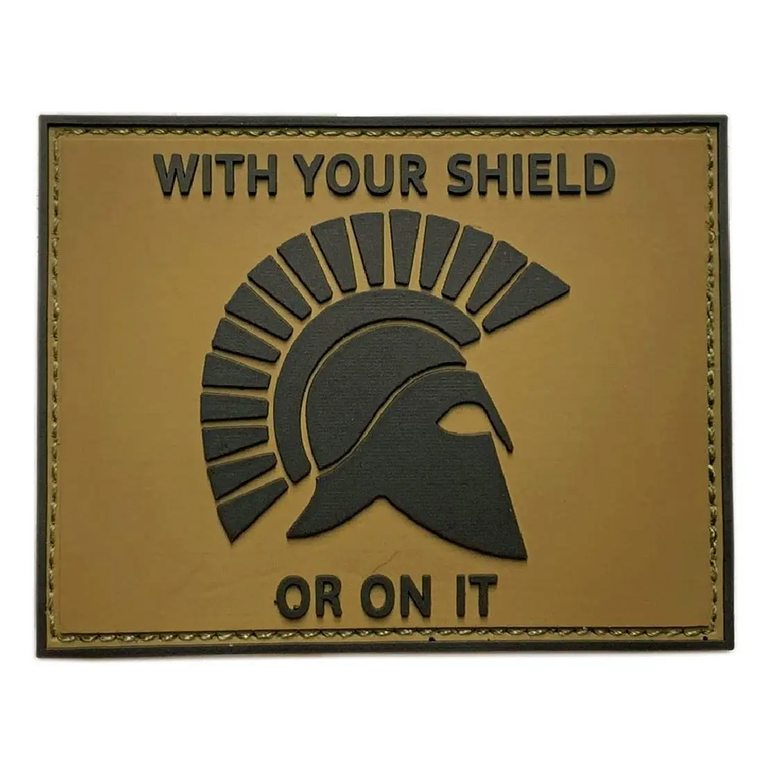 with Your Shield or On It Spartan Patch [PVC Rubber -Hook Fastener Backing -YS10]