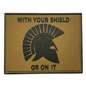 with Your Shield or On It Spartan Patch [PVC Rubber -Hook Fastener Backing -YS10]