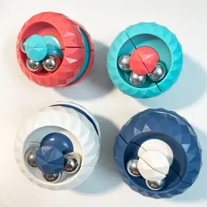 Diamond Pattern Track Gyroscope, Stress Relief Puzzle Toy, Fidget Bead Ball, Magnetic Track, Cube Toy, Anti-Stress Finger Beads