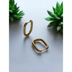 18K Gold Filled Small Rectangle Earrings