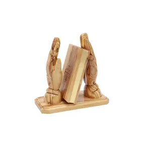 Bible with Stand Praying Hand King James New Testament Olive Wood Bethlehem