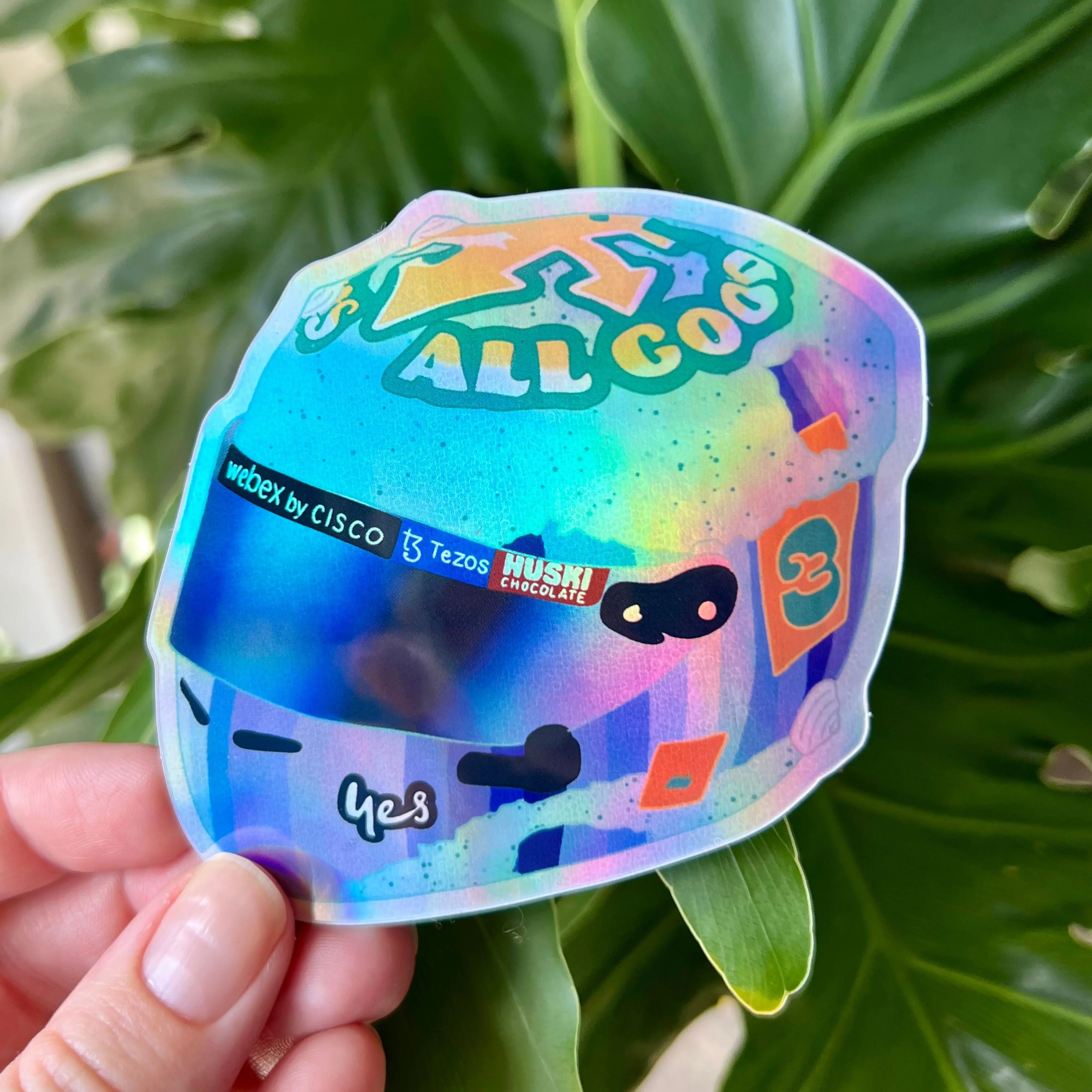 Daniel Ricciardo holographic helmet sticker
