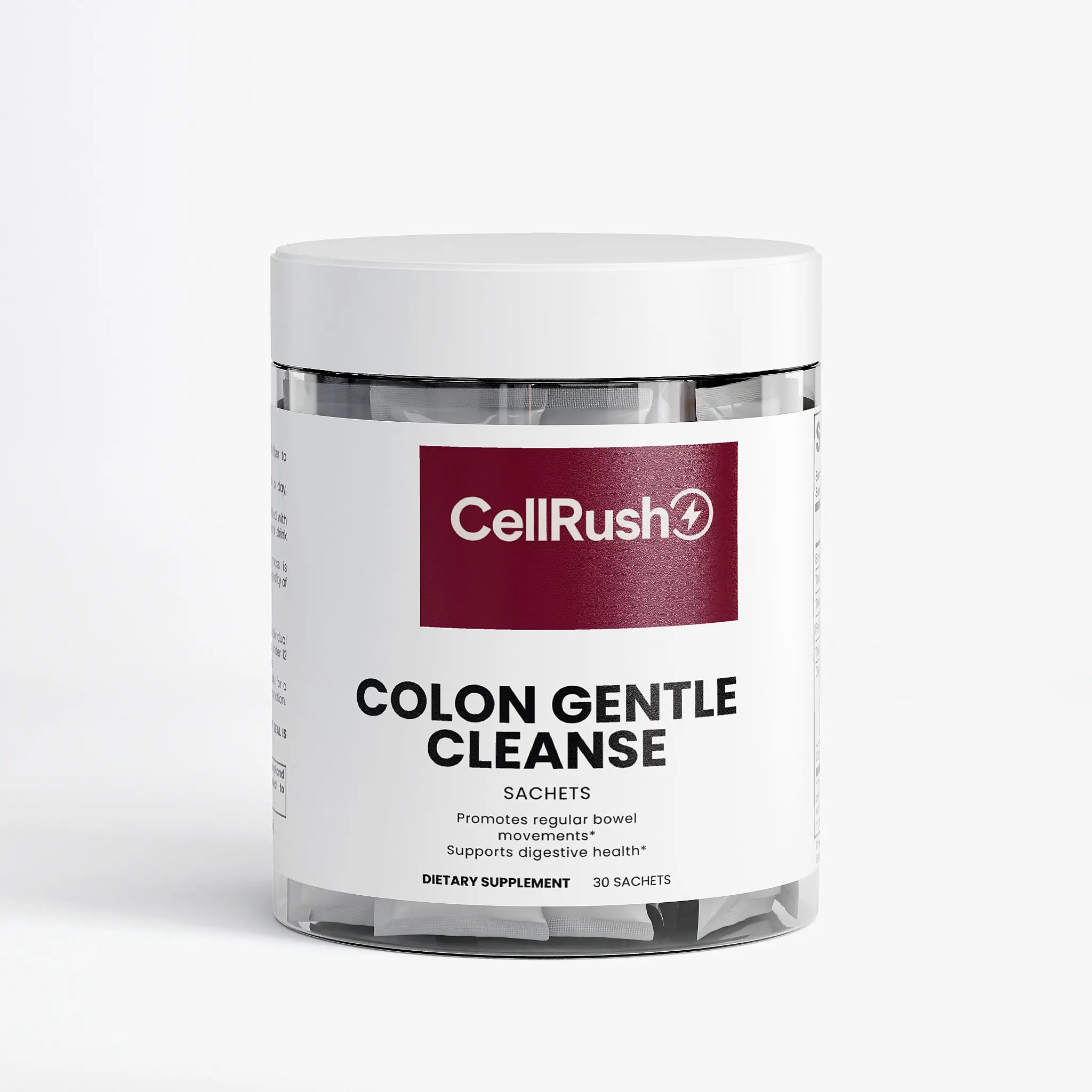 CellRush Colon Gentle Cleanse - 30 Sachets - Promotes Regular Bowel Movements & Supports Digestive Health - Natural Ingredients - Dietary Supplement Healthcare Vitamins