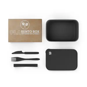 PLA Bento Box with Band and Utensils