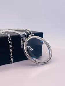 Empty Customizable 34 mm Handmade Sterling Silver Shaker Locket Necklace w/ Free Screwdriver Waiting For Your Little Treasures