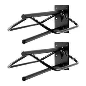 VEVOR Saddle Rack with Pad Bar, TikTokShopBlackFriday, 23.8 x 12.6 x 10.2 in, 2 Packs Wall Mounted Saddle Stand, Heavy-Duty Steel Saddle Holder, Western & English Saddle Rack for Horse Stall, Barn, Trailer, Tack Room