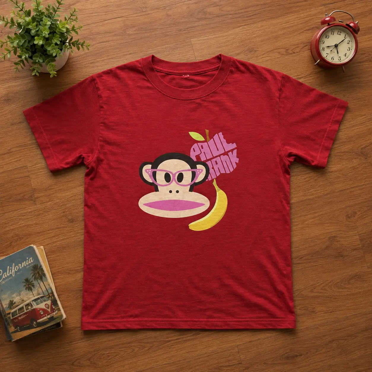 Gildan Paul Frank Monkey Tee – Retro Cartoon Graphic Shirt, Banana Logo Top
