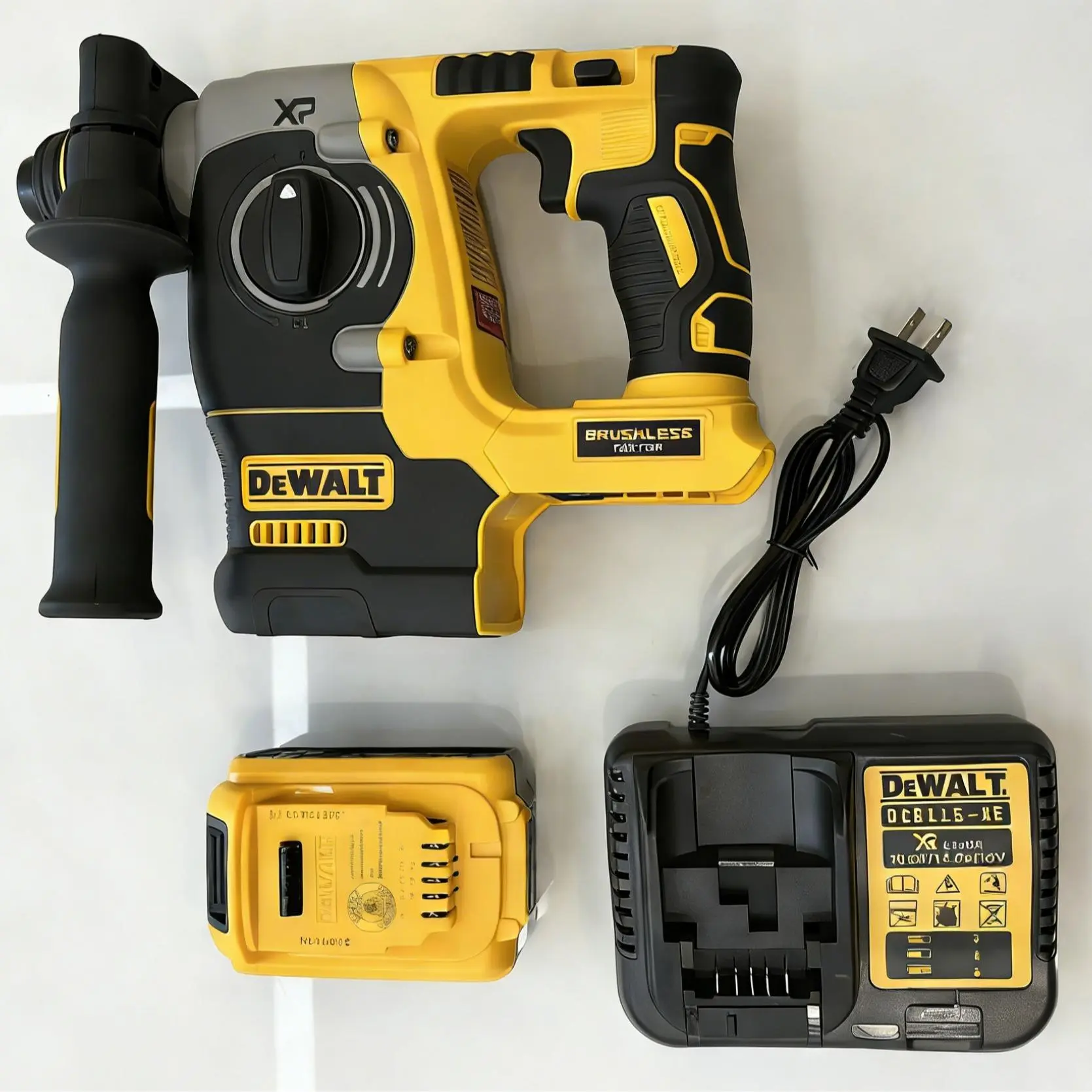DEWALT DCH273 20V Cordless Rotary Hammer, Brushless Compact Drill 360° Handle 6.0Ah Battery for Masonry Drilling