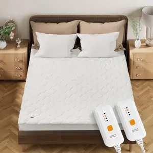 Jet’S Home Heated Electric Mattress Pad King Size - 4 Heat Levels & Overheat Protection, Ultra-Soft Machine-Washable Fabric, Dual Control & 10 Hour Auto-Off, Fitted Deep Pocket (78"x80"+15")