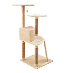 Two by Two Cleveland - Beige Scratching Post Cat Furniture - 22 in. Tall