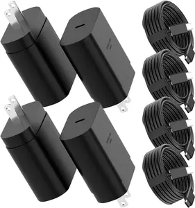 4Set USB-C Super Fast Charging Wall Charger - 4 Pack 25W PD Charger Adapter with Type-C Cable for Samsung Galaxy S25 S24 S23 S22 Ultra Plus S20 Note10