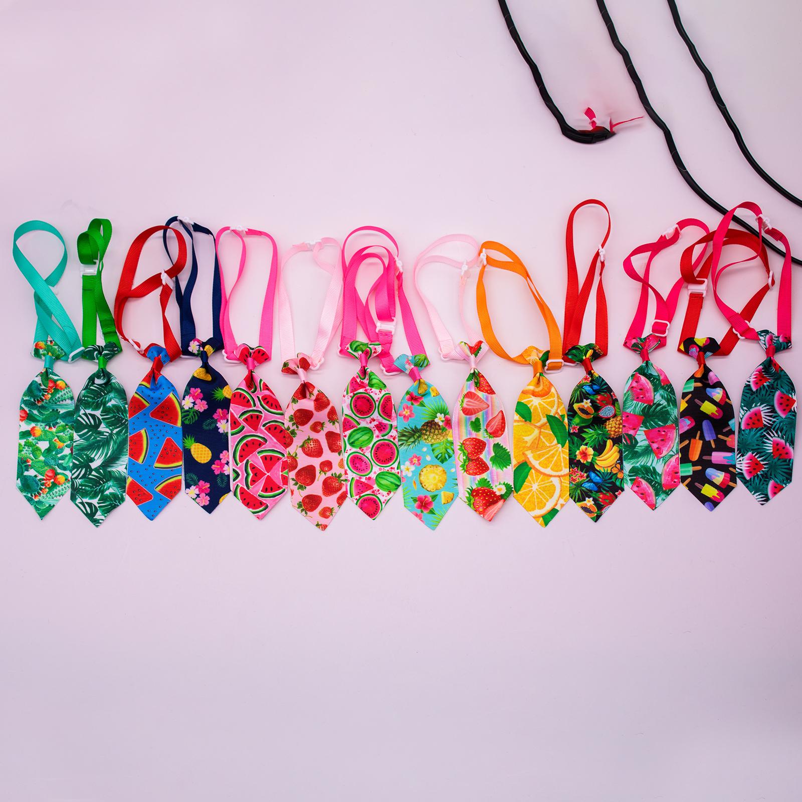 50pcs Multi Style Dog Neckties Adjustable Summer Small Medium Dog Bowties Washable Pet Grooming Accessories Mixed Colors Polyester