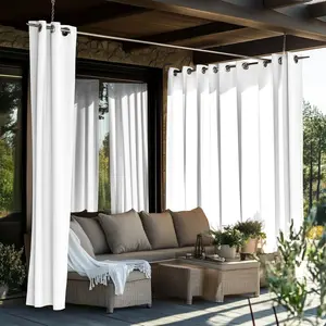 Colourtree 4pcs Premium Waterproof Outdoor Curtains 300 GSM for Patio Porch Pergola Deck Backyard - Weatherproof Privacy Curtains