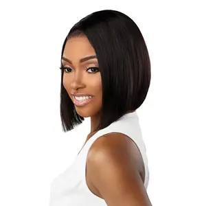 Sensationnel Unprocessed Virgin Human Hair 13X4 HD Lace Frontal Wig Glueless 13A Straight Bob 12"