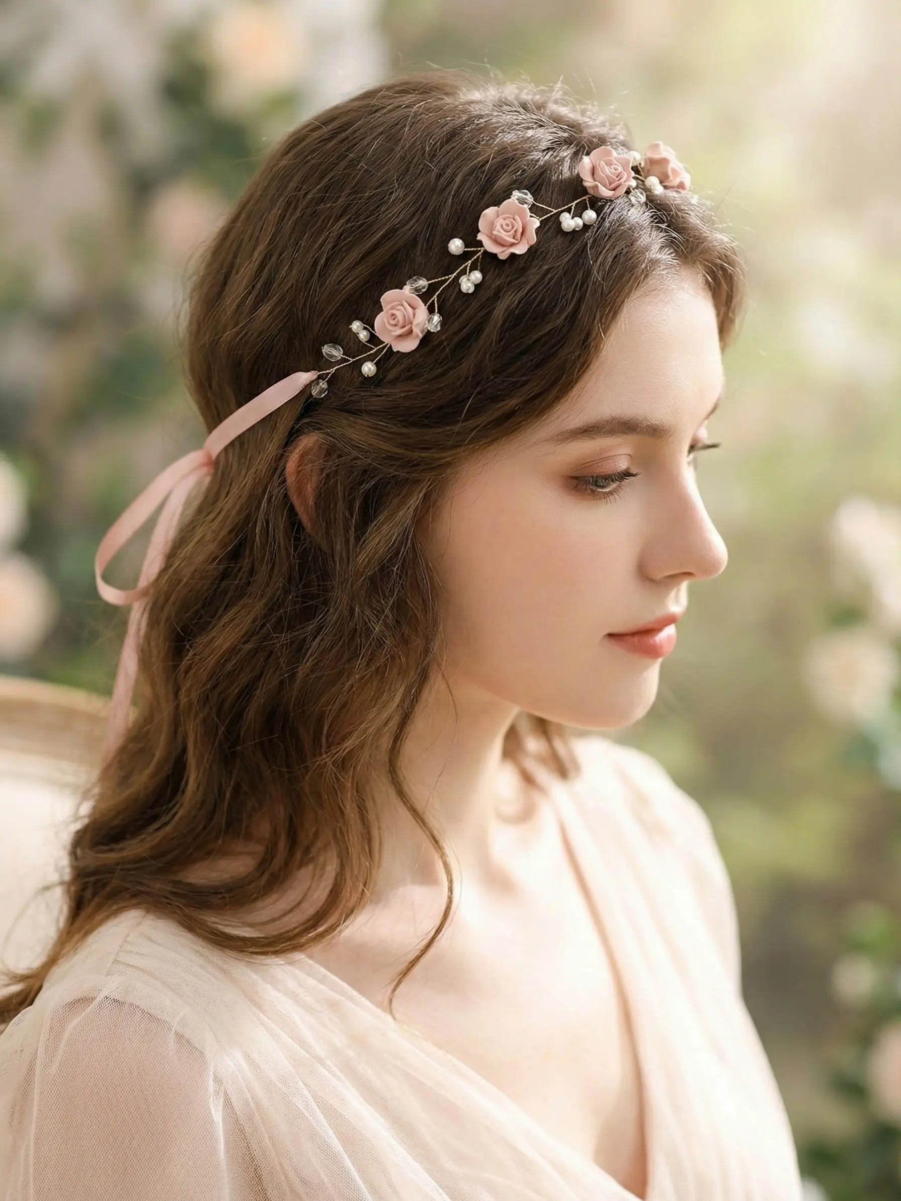 Sweet Cute Floral Hairband, Outdoor Wedding Bride Headpiece, Bridesmaid Accessory, Adorable Flower Design, Perfect for Weddings, Special
