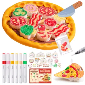 Jar Melo Magic Puffy Paint Pizza Kit, Magic Foam Texture Painting Kit, 3D Art Foam Paper, Puffy Paint Crafts for Kids Ages 4-8, DIY Creative Gifts for Girls and Boys Easter Gifts
