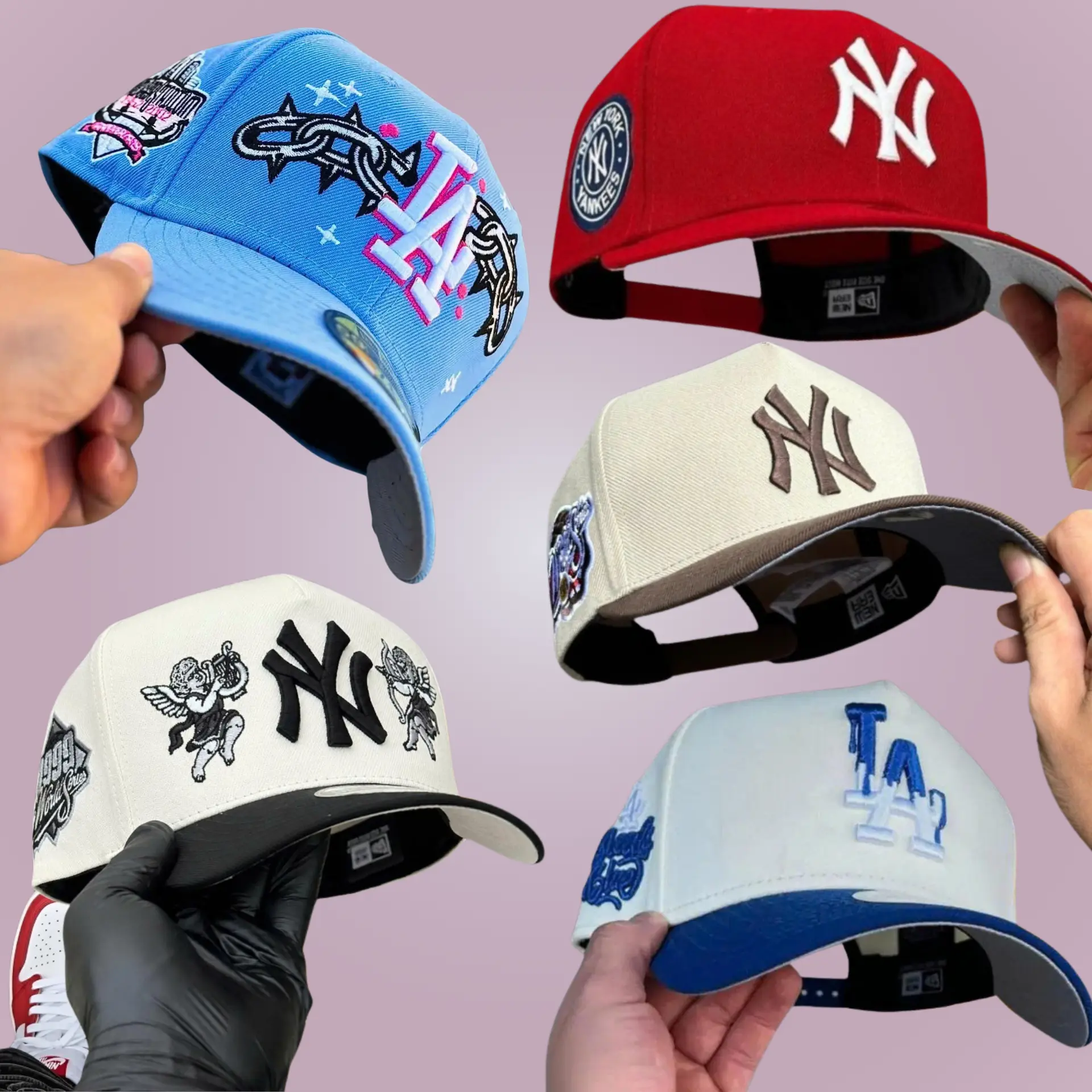 New Era MLB Dodgers Yankees 9FORTY Baseball Hat – 59FIFTY Inspired Adjustable Snapback Cap, Curved Brim, Classic Embroidered Team Logo, Unisex Men Women Sports Hat, Breathable Trucker Style, Vintage Urban Streetwear, USA Casual Trend