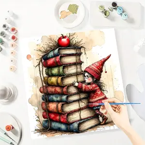 Book Paint by Numbers for Adult,Paint by Number Kit for Beginners,DIY Acrylic Paint Canvas Painting Kits Art ,Home Wall Decor Gift for Her, 20x20 inch(Without Frame)