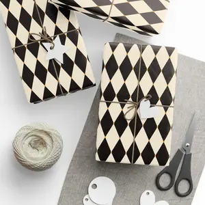 Black and White Checkered Gift Wrap: Wrapping Paper