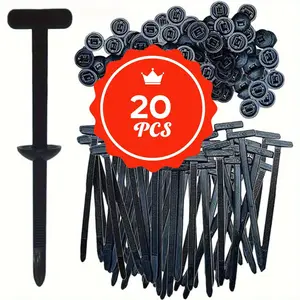 20Pcs Nylon Universal Cable tie Buckle for Car Repairs, Universal Cable Tie Buckles, Automotive Trim Clips - Heavy Duty Black Plastic Rivets, Bumper & Fender Retainer Clips for Auto Body Parts, Automotive Accessories