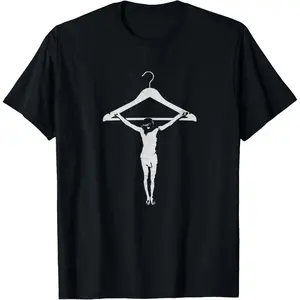 Cotton Streetwear Graphic Tees Casual Round Neck Shortsleeve Fashion Occult Antichrist Grunge Anti Religion Satan Gothic Jesus T-Shirt