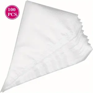 100pcs Disposable Piping Bags, Thickened Piping Bags For Cookie Biscuit Cake Cream, Baking Supplies