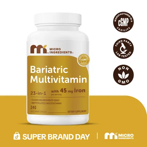 Micro Ingredients Bariatric Multivitamin with 45mg Iron, 240 Veggie Capsules