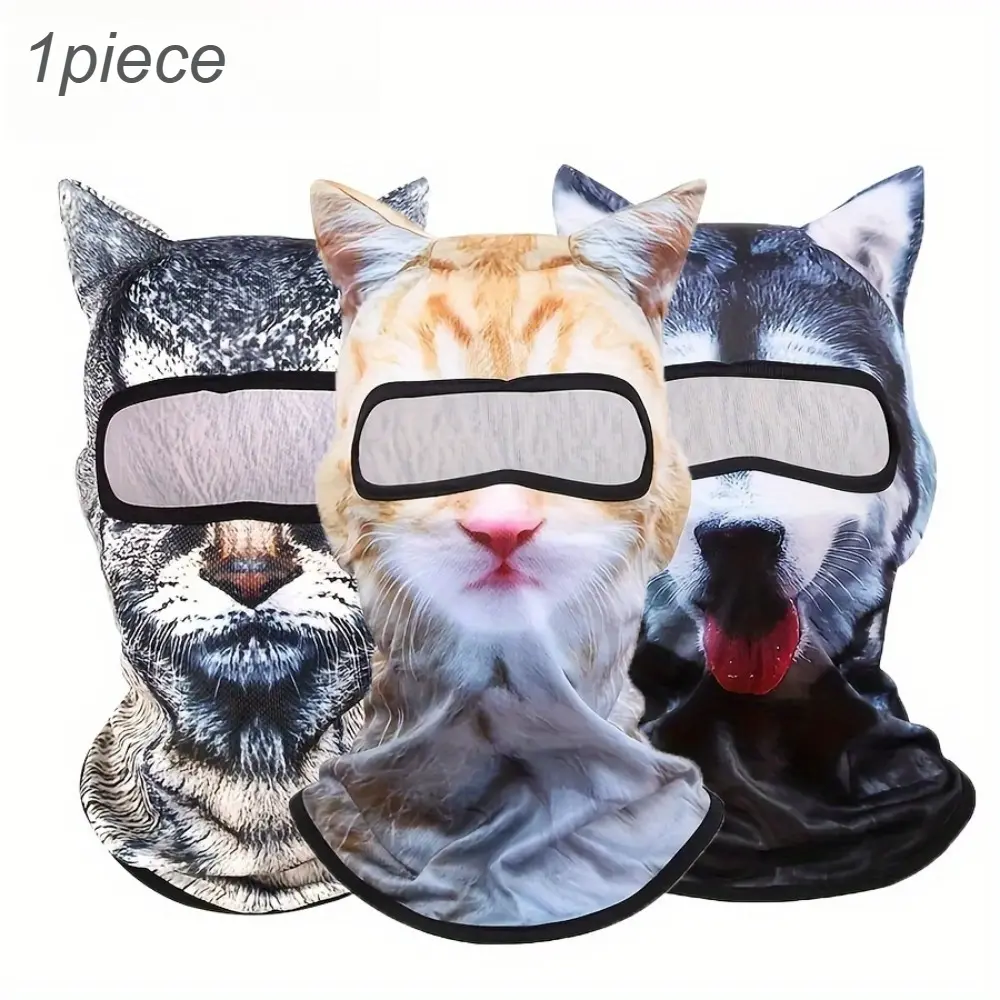 Breathable 3D Animal Ear Full-Face Mask for Men—Fun Summer Sun Protection Headwear for Outdoor Adventures, Top Christmas Gift Choice, Outdoor Sports Mask Breathable Face Cover