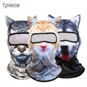 Breathable 3D Animal Ear Full-Face Mask for Men—Fun Summer Sun Protection Headwear for Outdoor Adventures, Top Christmas Gift Choice, Breathable Face Cover