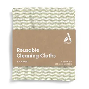 All Purpose Cleaning Cloth, 8 Count, Pack of 1 Green, 13 x 15 Inch