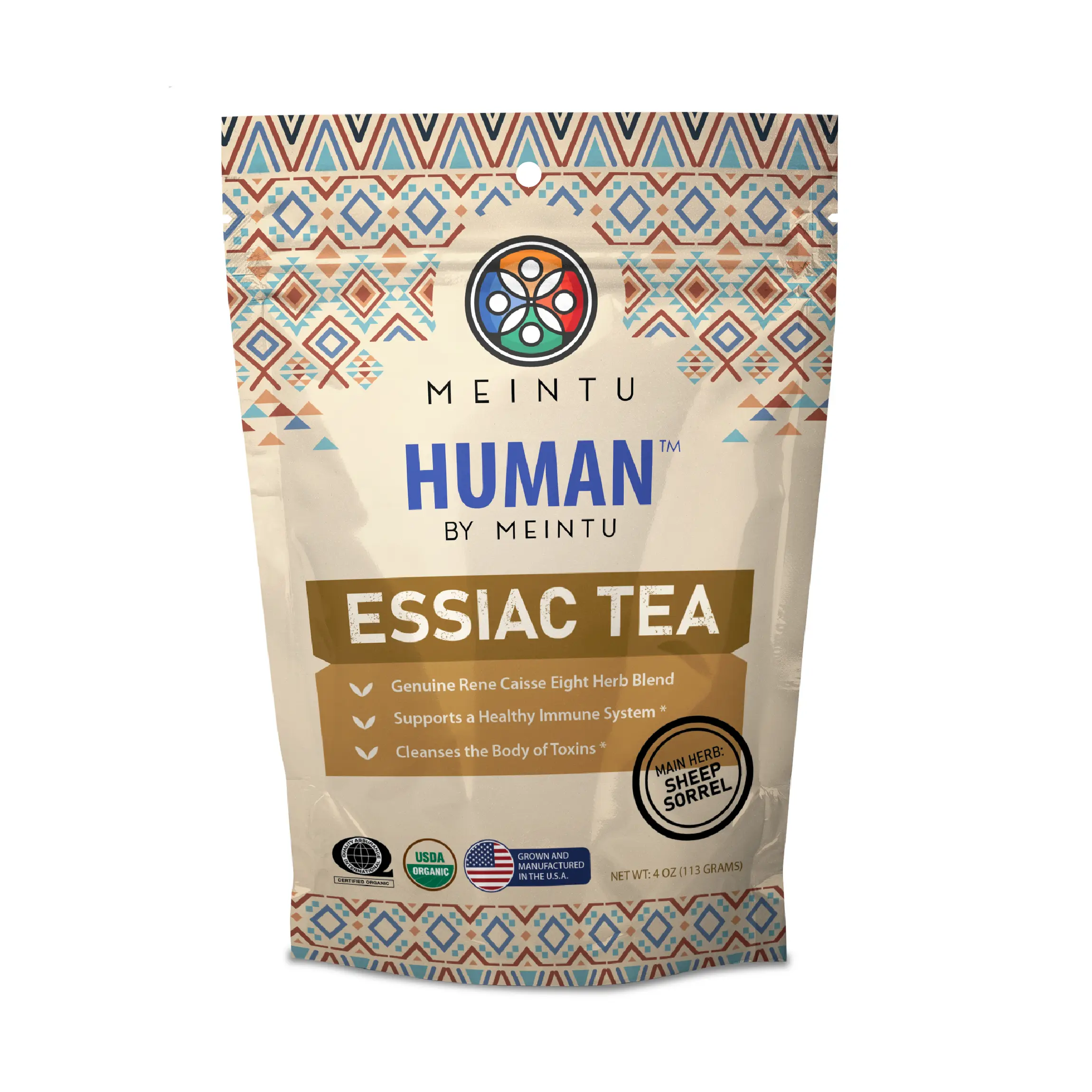 MEINTU Organic Essiac Tea 8-Herb Powder - 4oz/113g Stand-Up Airtight Zipper Pouch