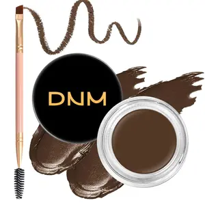 Eyebrow Pomade Kit with Dual-ended Eyebrow Brush, Water and Stain Resistant High Pigment Brow Pomade, Corrects Brow Imperfections for Natural Long-lasting Brow Makeup (05 #   Soft Brown)