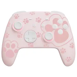 Wireless Ergonomic Nova Lite Game Controller - with Turbo, Vibration Adjustment, RGB Glow Effect, TURBO and Wake-Up - for Switch, Android, iOS, PC and Steam games with cable connection - white color