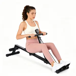 Rowing Machine for Home Use, Row Machine with LCD Display, Heavy Duty Compact Rower Machine Home Gym Equipment, 276 LB Capacity, Space-Saving Design, Perfect for Full Body Workout, Black
