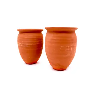 4 pk Cantarito de Barro Rustico / Decorative Rustic Clay Cantarito