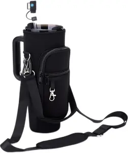 Water Bottle Carrier Bag with Pouch, Tumbler Carrier Bag for Stanley 40oz with Handle, One Blind Box Straw Cover, Stanley Cup Accessories for Hiking