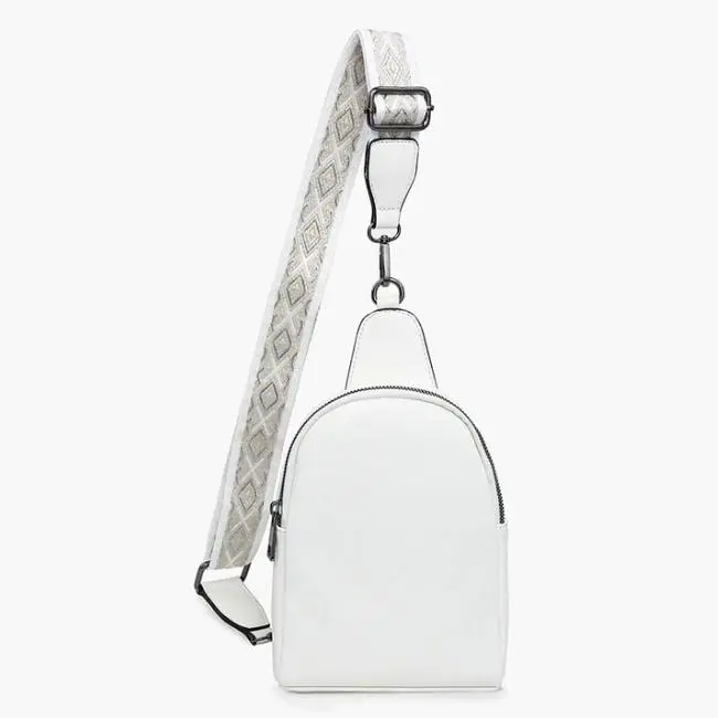 Jen & Co Ellen Guitar Strap Sling Bag with Adjustable Strap and Zipper Closure, Ideal for Travel and Everyday Use