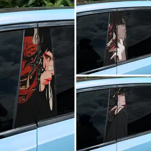 2pcs Women's JDM Car Decals - Waterproof PVC, Scratch Cover & DIY By Post Customization, Cartoon Anime Theme