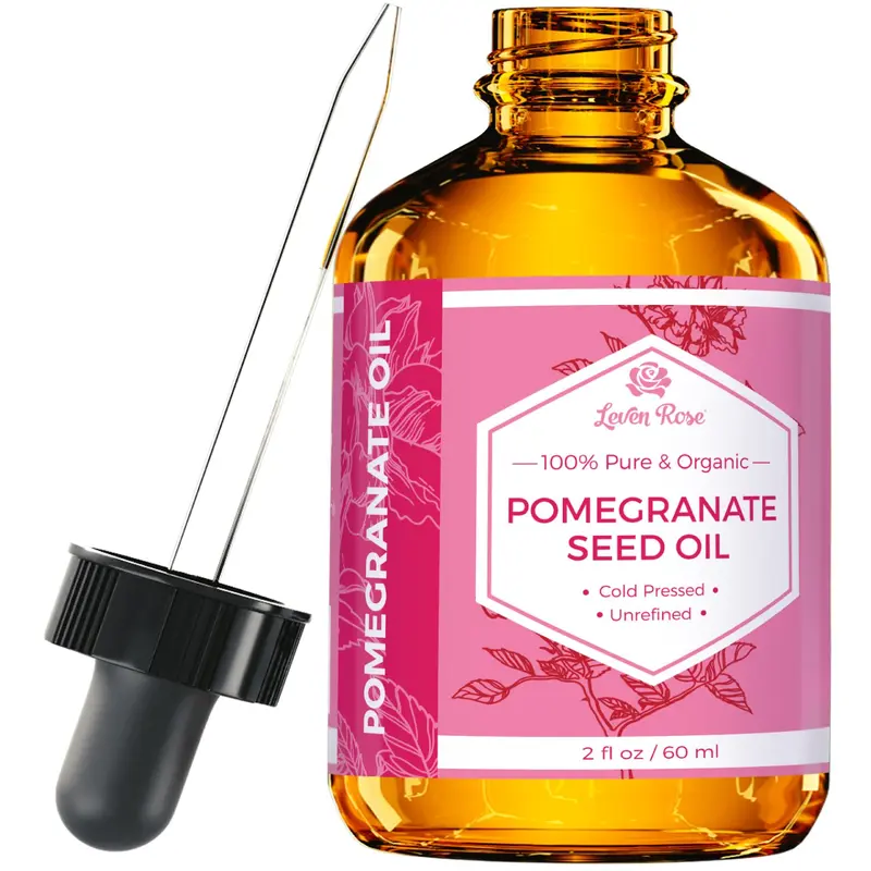 Leven Rose Pomegranate Seed Oil 2oz - Moisturizer for Smooth Hair, Skin & Nails Comfort - 100% Pure Cold-Pressed Serum for All Skin Types