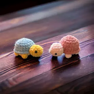 Small Crochet pocket turtle plushie | ready to ship | under the sea