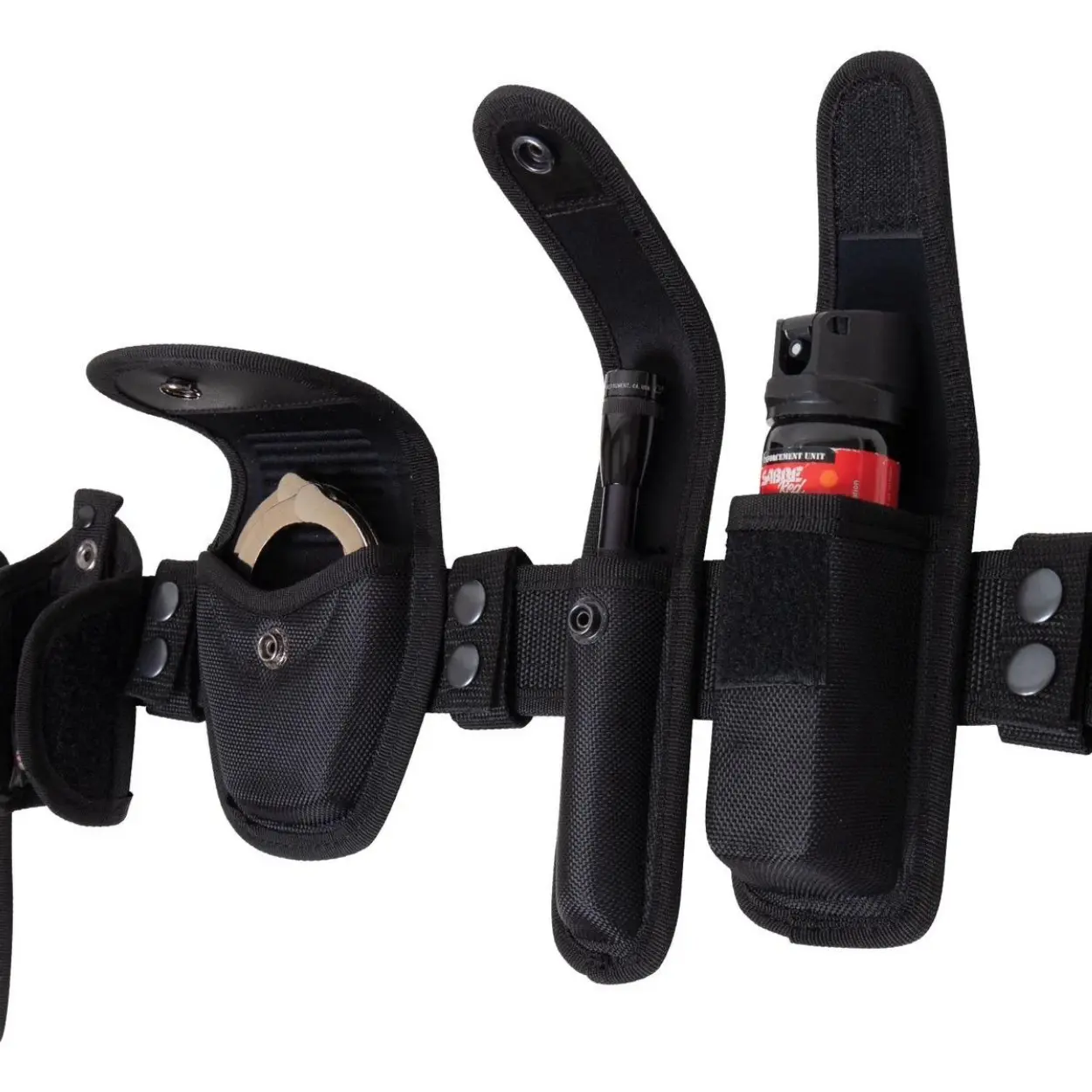 ROTHCO Heavy-Duty Utility Belt, Triple Buckle Modular Rig in Ballistic Polyester for Law Enforcement & Cosplay - Black, 46"-50" Waist, Duty Belt, 46”-50” Inch Waist, Hook-Loop Keys, Synthetic, Snap Buckle, Unisex, Aa Mini Maglite Holder, Belts