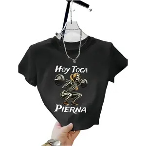 Letter Pattern Printed Casual Stylish Crop Top Short-Sleeve T-Shirt for Women Pullover